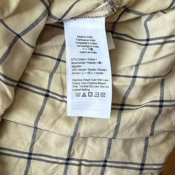 Madewell Women’s Check Button Up Shirt Size M Cream Color - Picture 4 of 7
